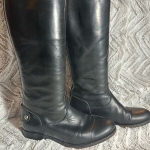 Frye Melissa Riding Boots Tall Black Leather Flat Womens 6.5